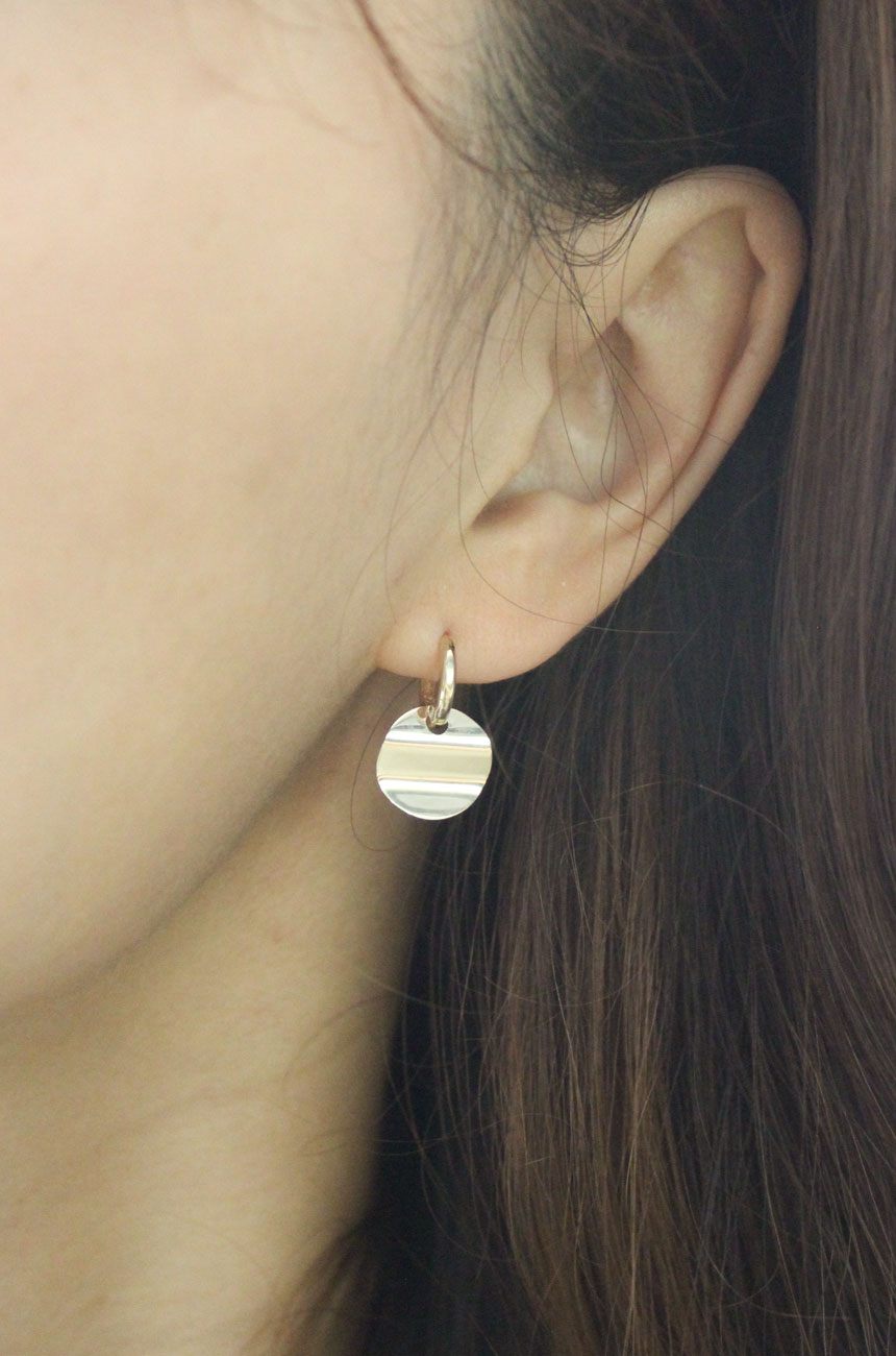 Coin Wave One-Touch Earrings 14k Wave 14k Girl 14k