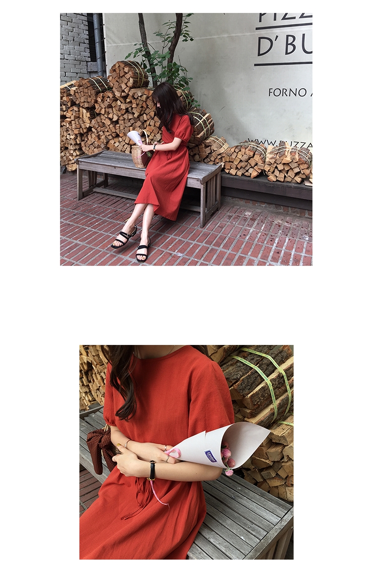 NEW FASHION LADY GIRL DRESS Long Ribbon Linen Long