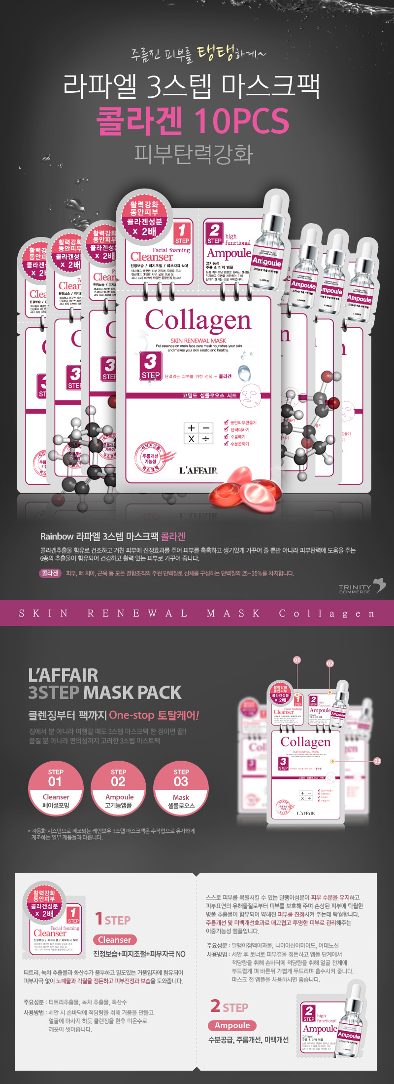 NEW SKIN MASQUE Rainbow 3 Step Mask Collagen 10 Un