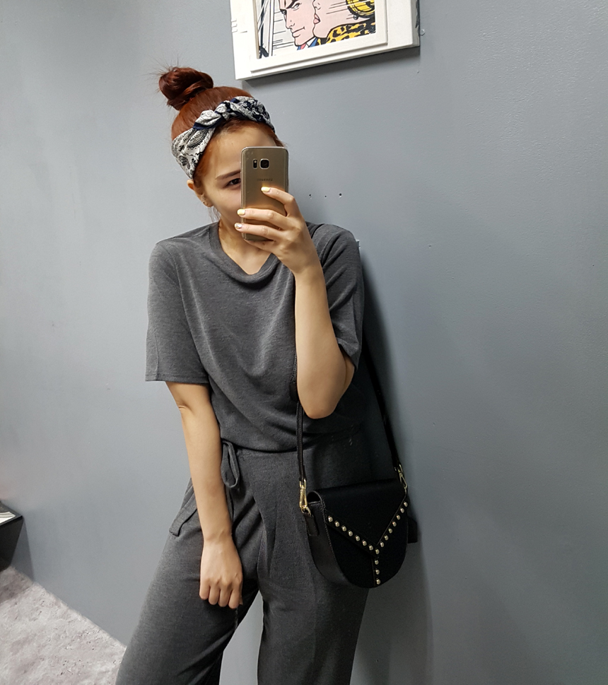 Short-sleeved Two-piece Big Size Banding Set Ribbo