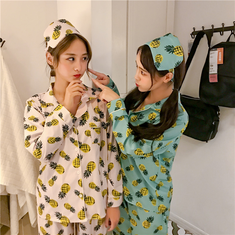 New Pineapple pajamas hair band pajama set fruit e
