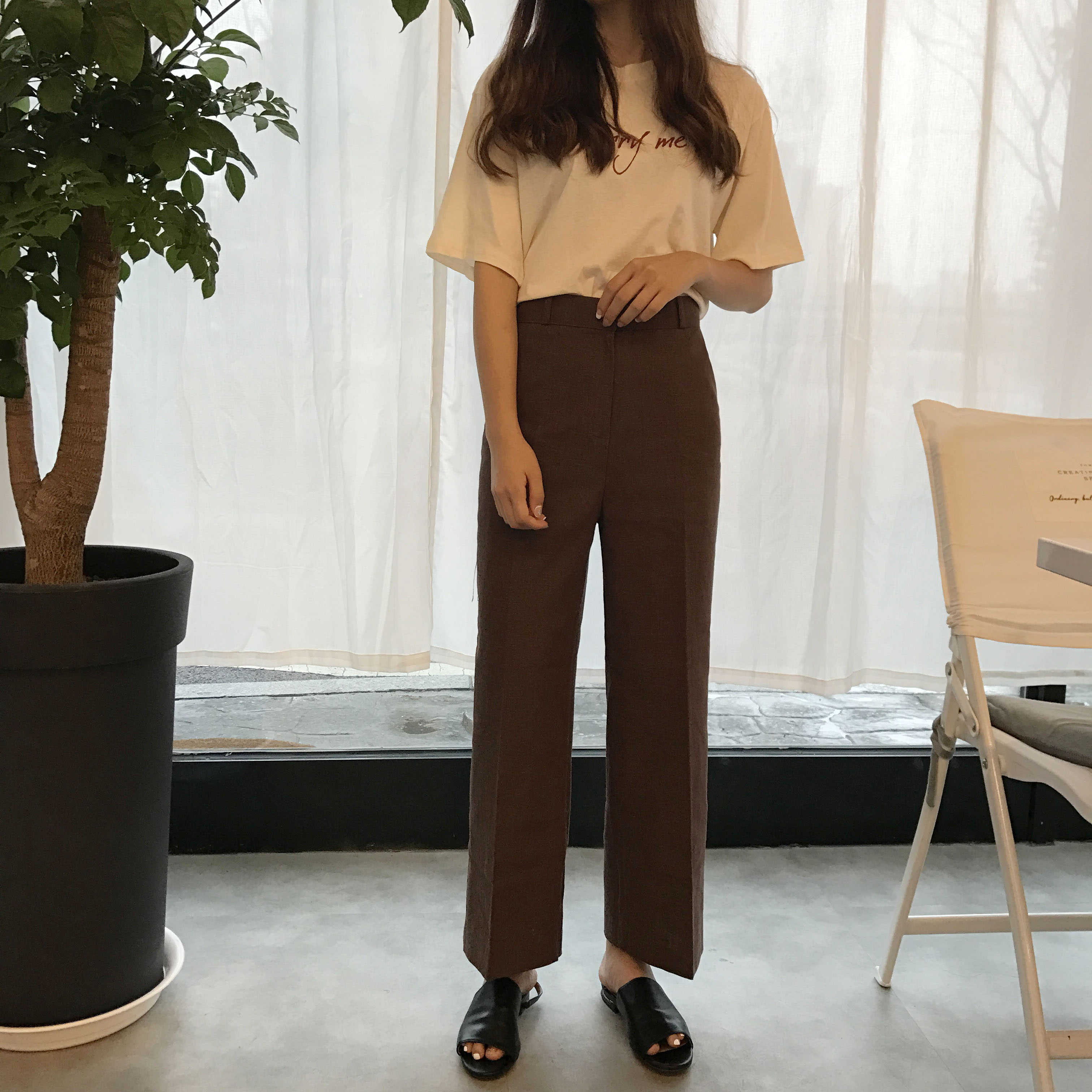 New Women's Pants Women's Wide Linen Slacks 
