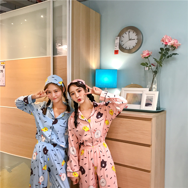 New Line Friends Pajamas Long Sleeves Pajama Set D