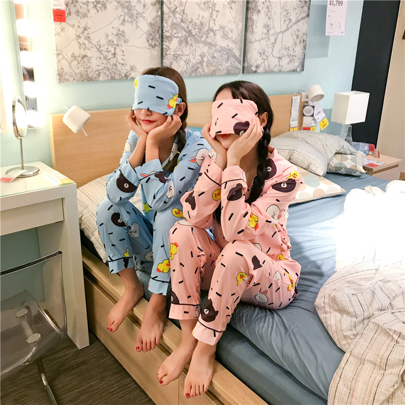 New Line Friends Pajamas Long Sleeves Pajama Set D