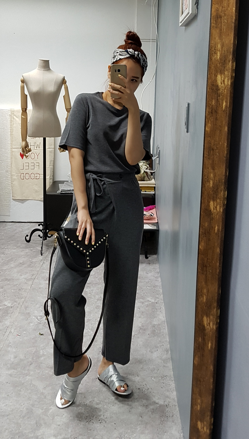 Short-sleeved Two-piece Big Size Banding Set Ribbo