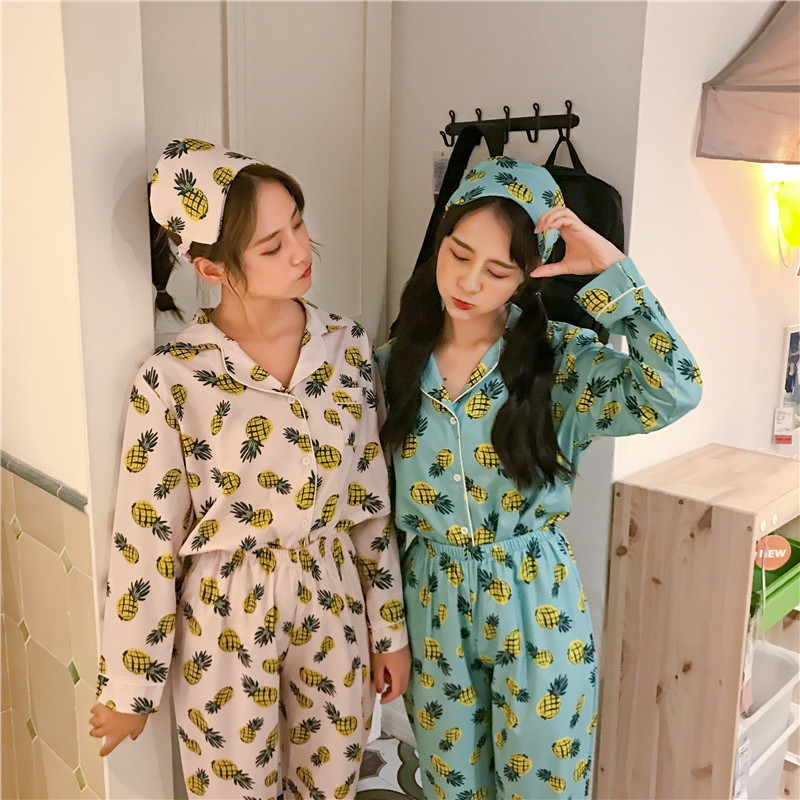 New Pineapple pajamas hair band pajama set fruit e