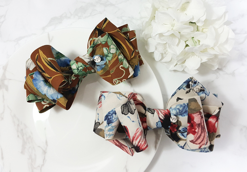 Big Volume Ribbon Pin 2color Romantic style Point 