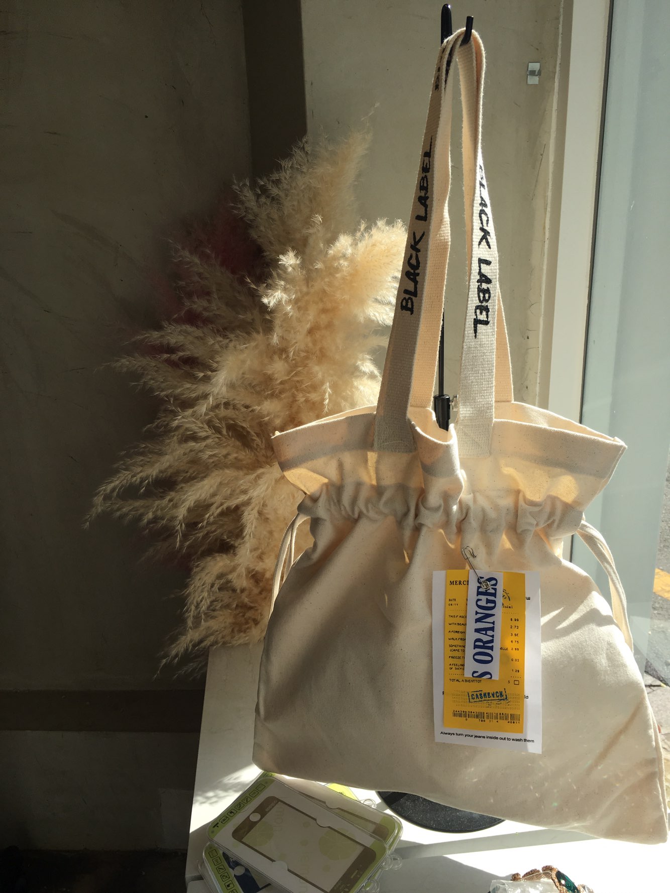 Black Label Shopper Canvas Adorable Eco Bag Three 