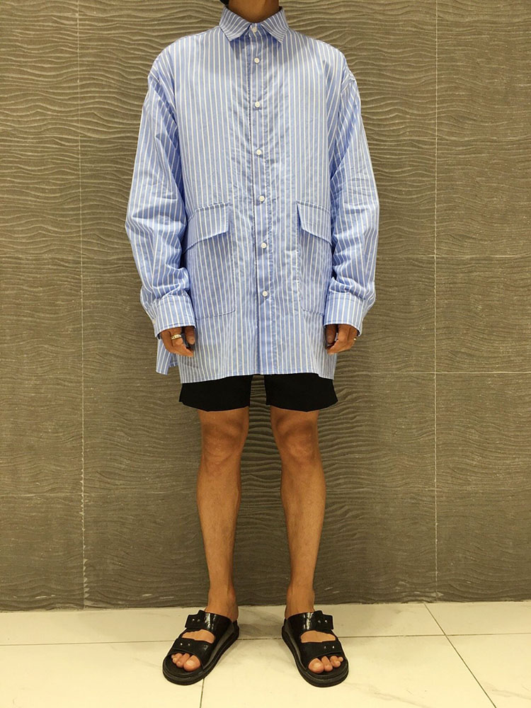 New Over Buffet Striped Shirt One Piece stripe Cou