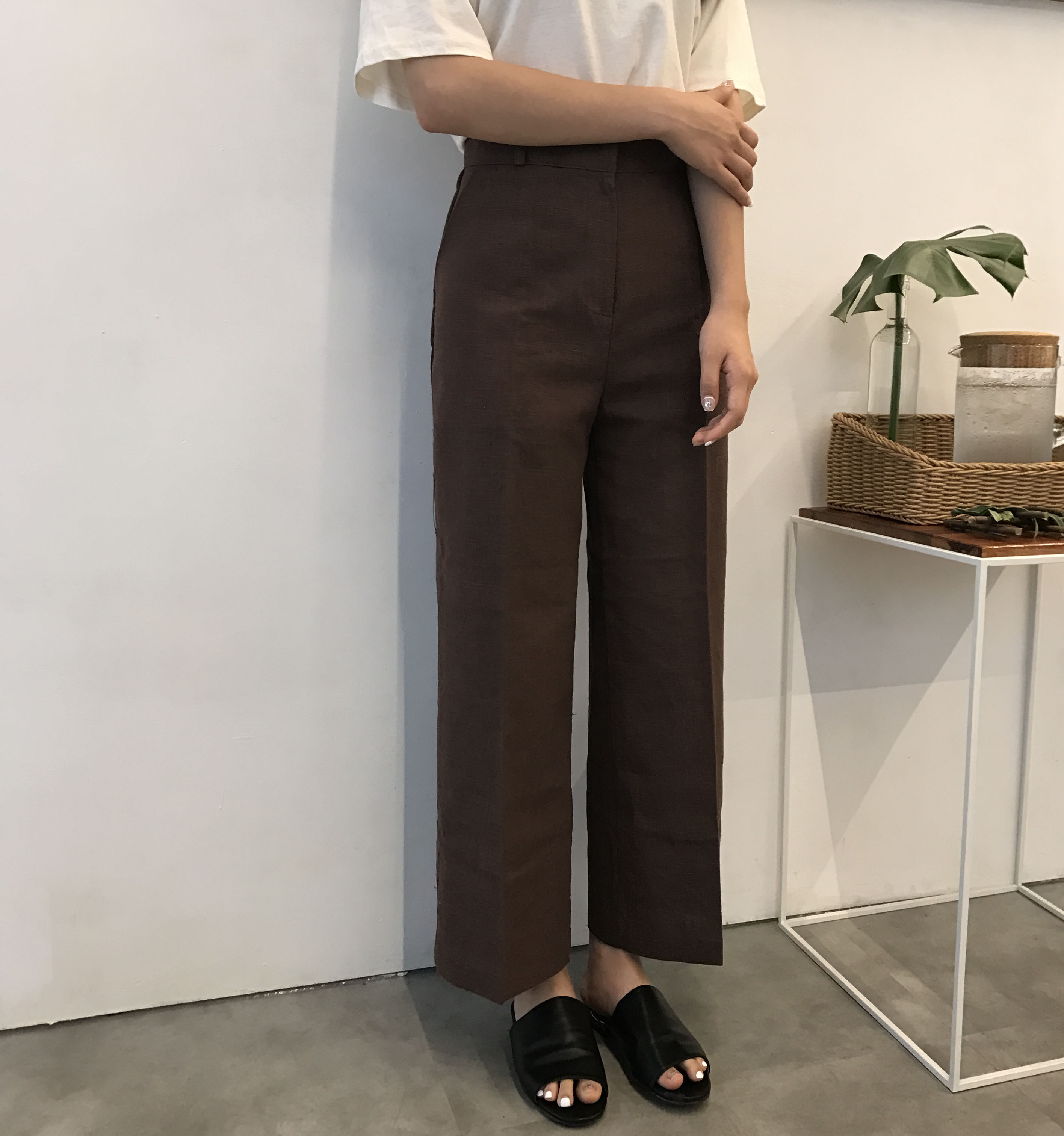New Women's Pants Women's Wide Linen Slacks 