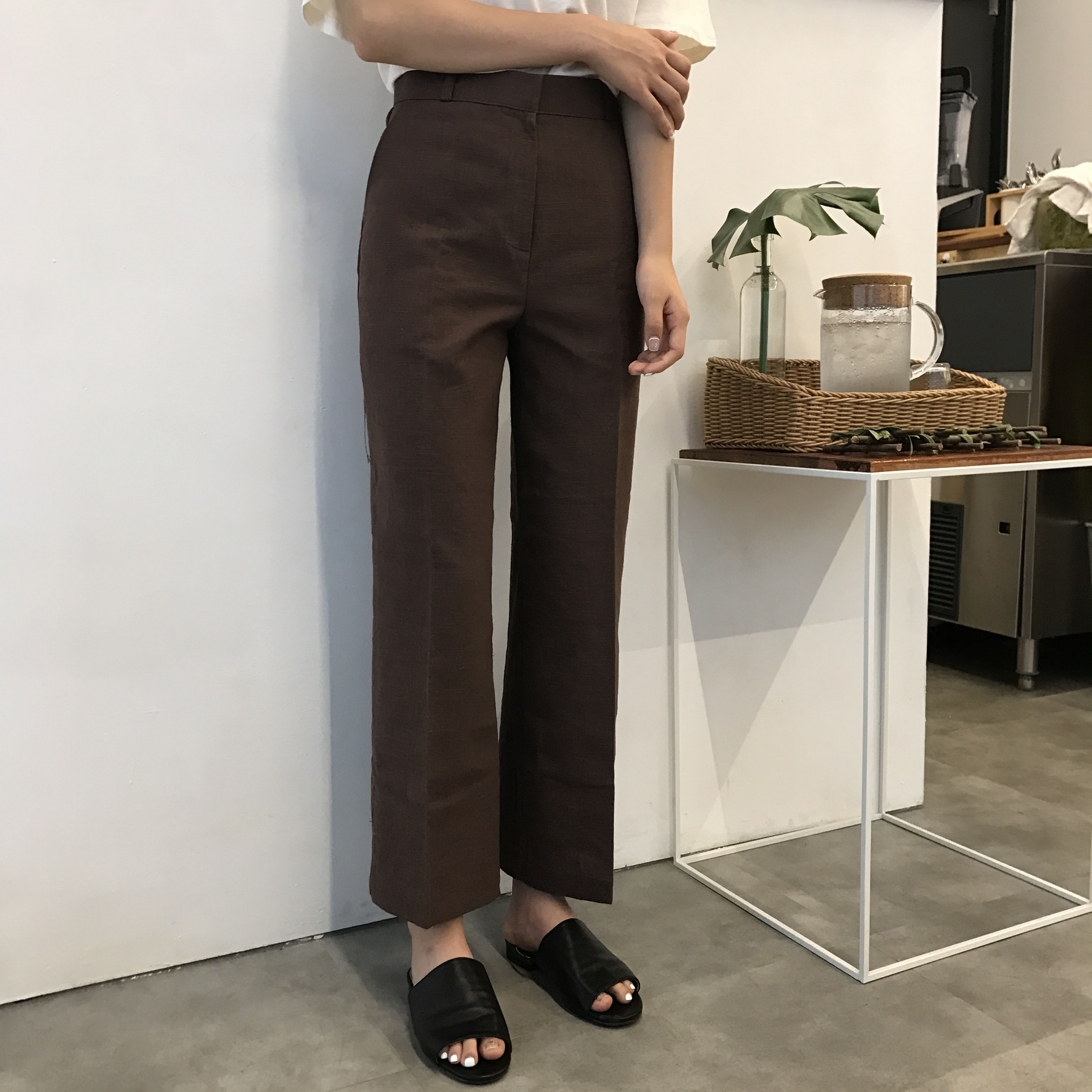 New Women's Pants Women's Wide Linen Slacks 