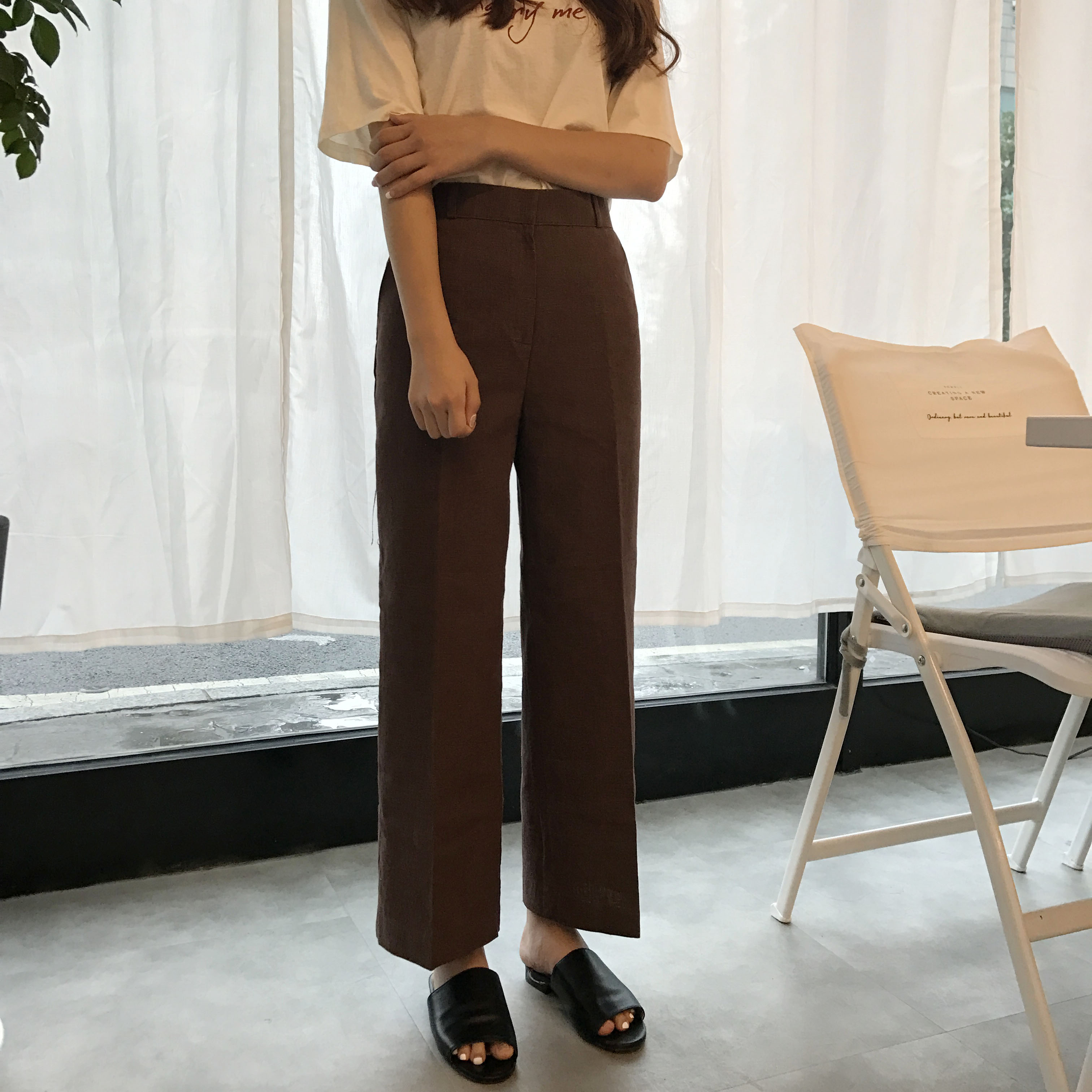 New Women's Pants Women's Wide Linen Slacks 