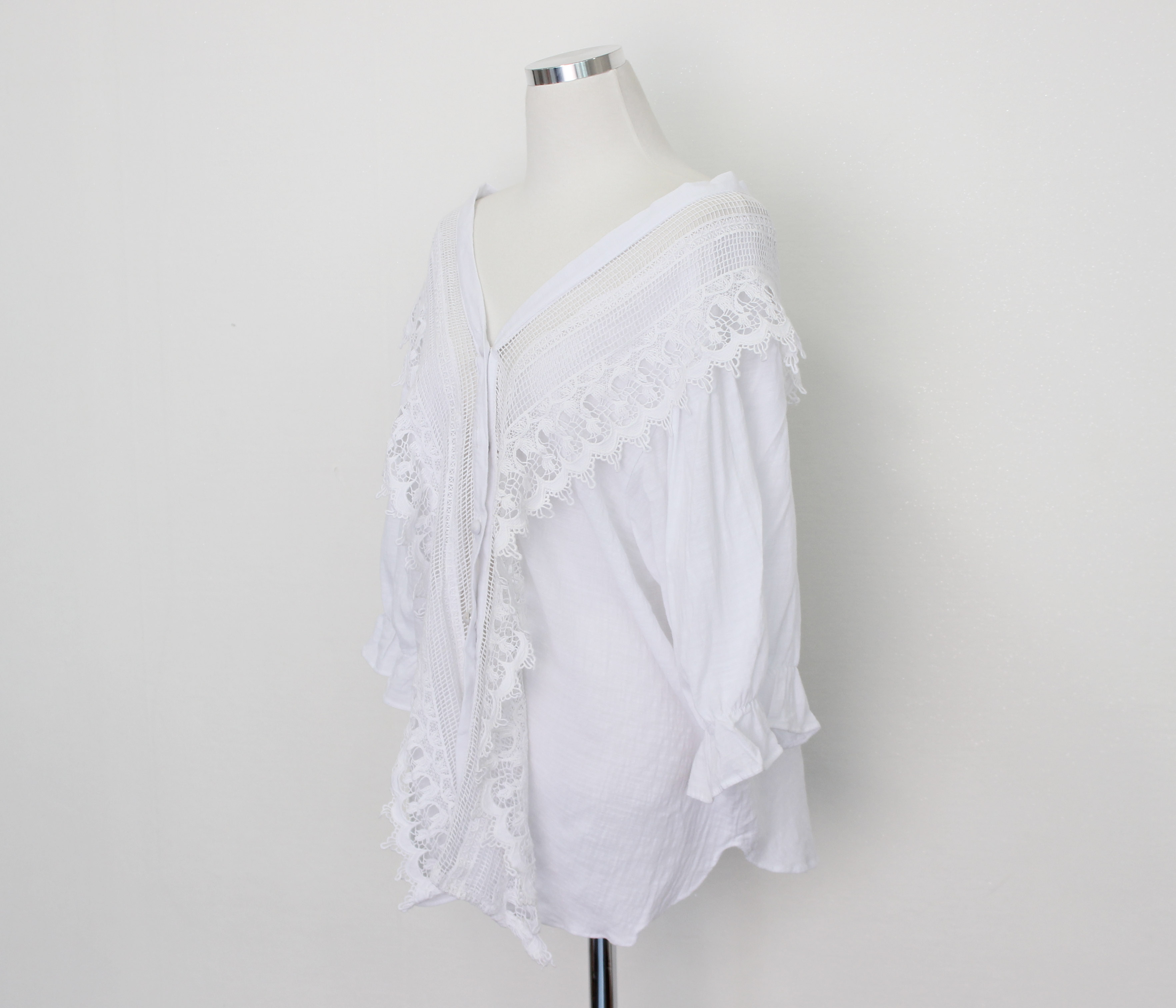 NEW FASHION LADY GIRL Blouse V-neck lace-off shoul