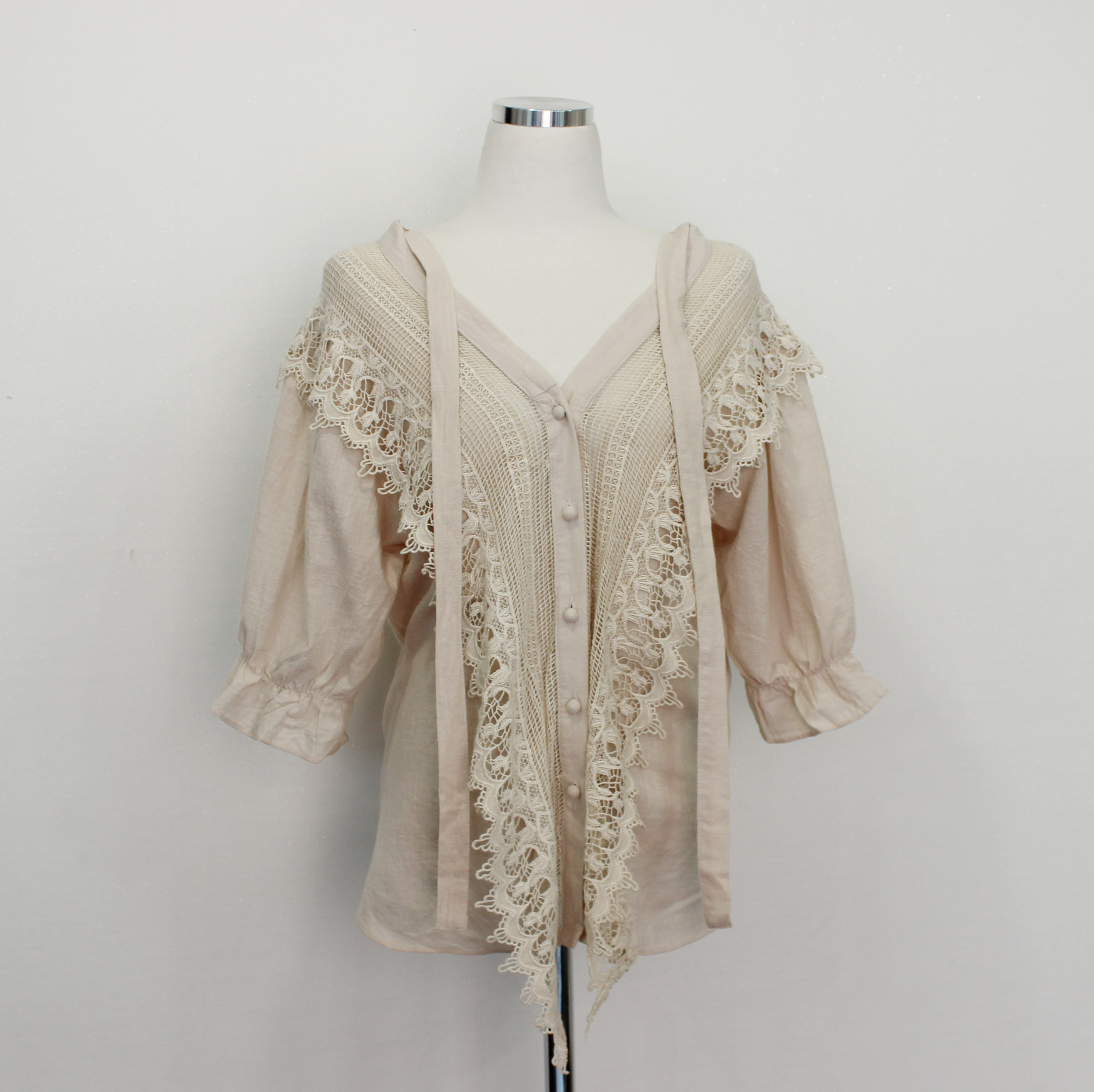 NEW FASHION LADY GIRL Blouse V-neck lace-off shoul