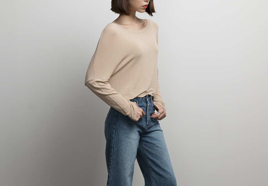 Autumn New Silk Ribbed Tee Rusty T-Shirt Nittai 30