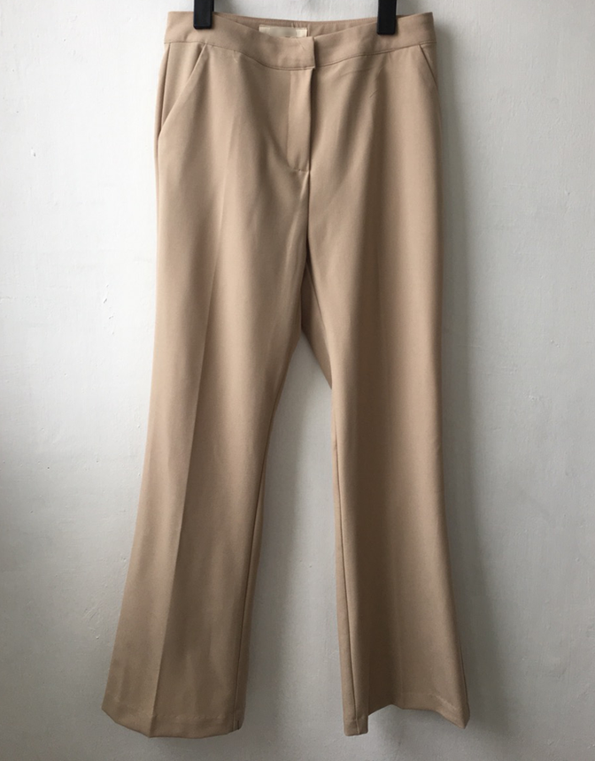 New Women's Pants Slim Semi Boots Cut Slacks Cl