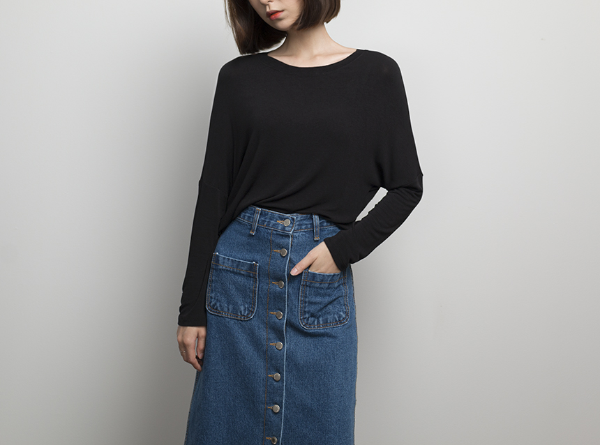 Autumn New Silk Ribbed Tee Rusty T-Shirt Nittai 30