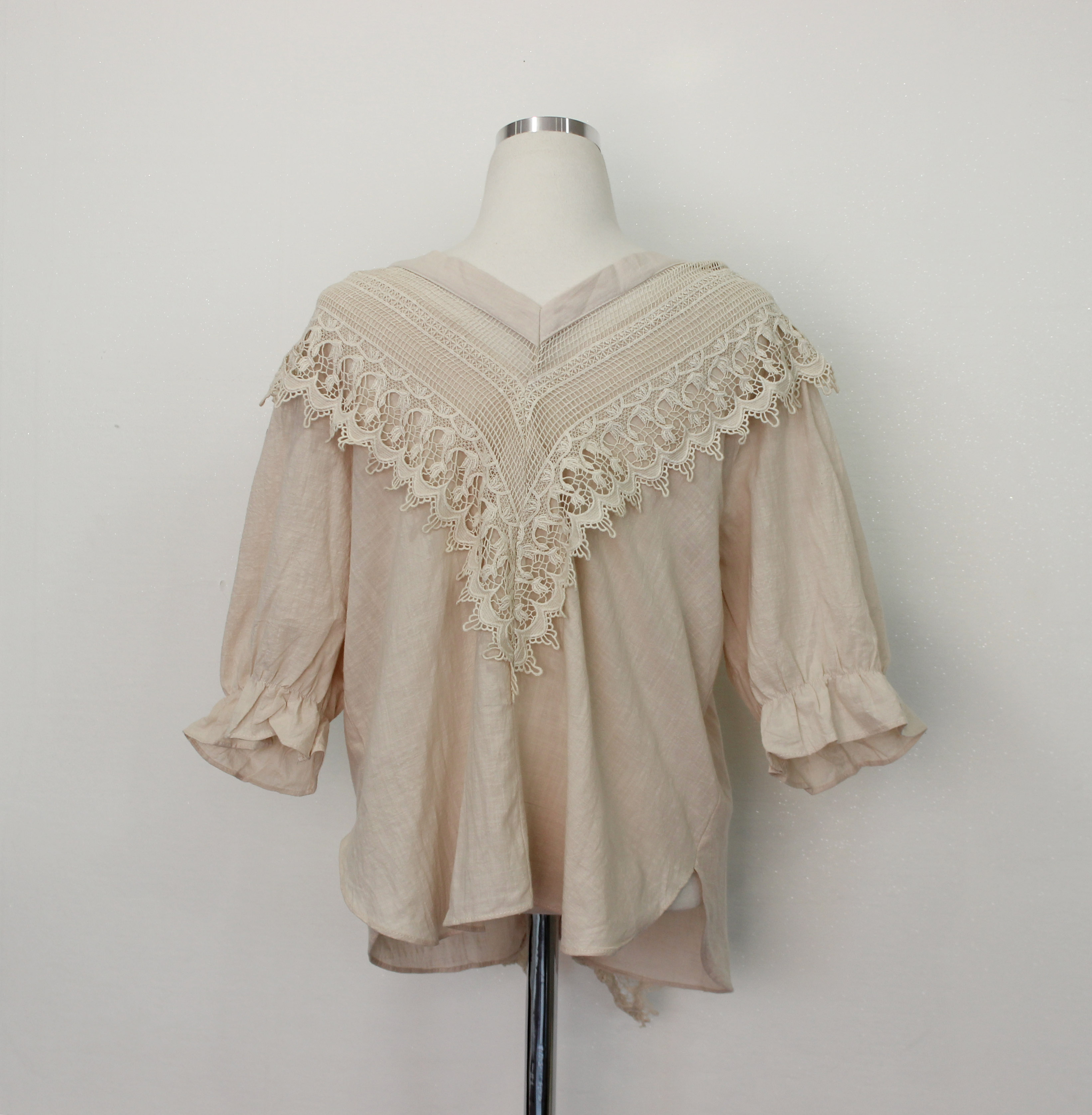 NEW FASHION LADY GIRL Blouse V-neck lace-off shoul