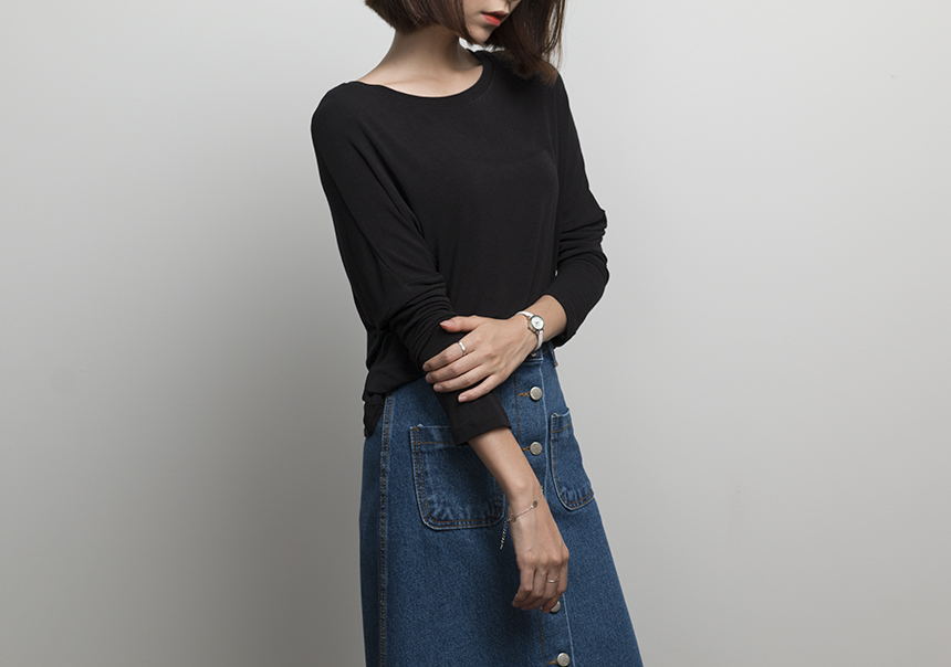 Autumn New Silk Ribbed Tee Rusty T-Shirt Nittai 30