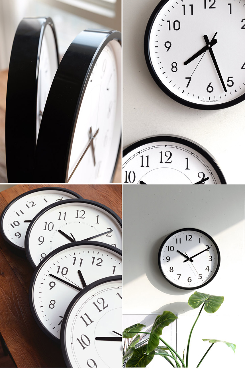 Simple modern round low-noise wall clock 4style Qu
