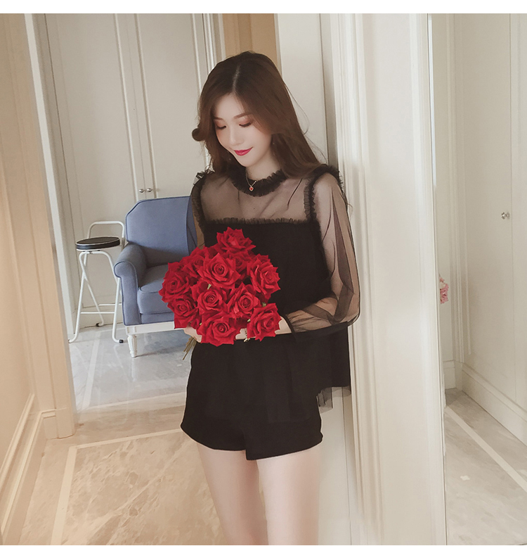 NEW FASHION LADY GIRL Blouse Microera Black Beige 