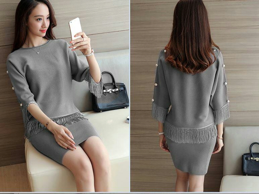 Knit two-piece suit for a special occasion