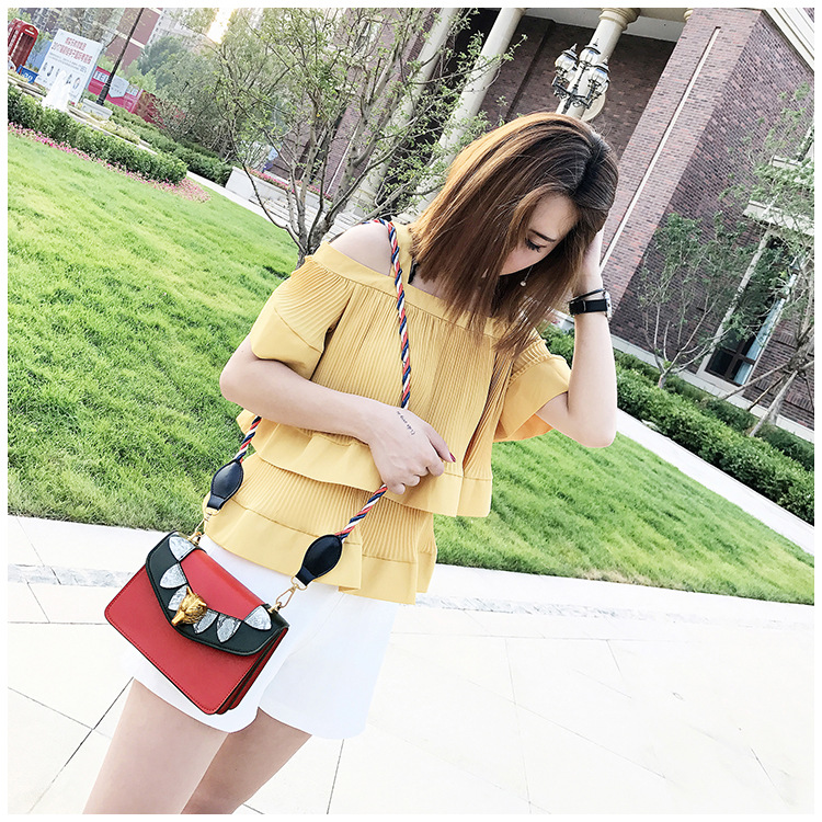 New Unique Pattern Cross Mini Bag White Woman Bag 