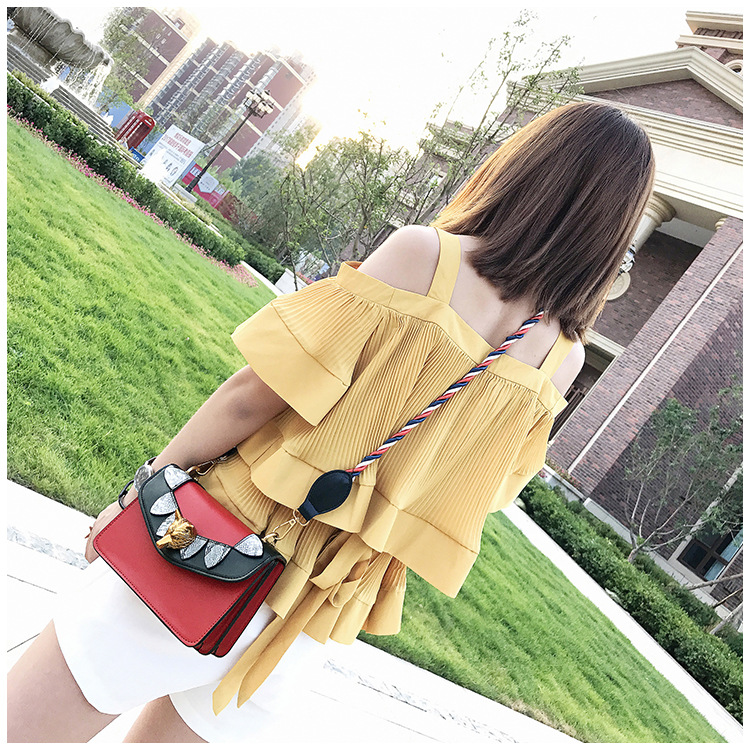 New Unique Pattern Cross Mini Bag White Woman Bag 