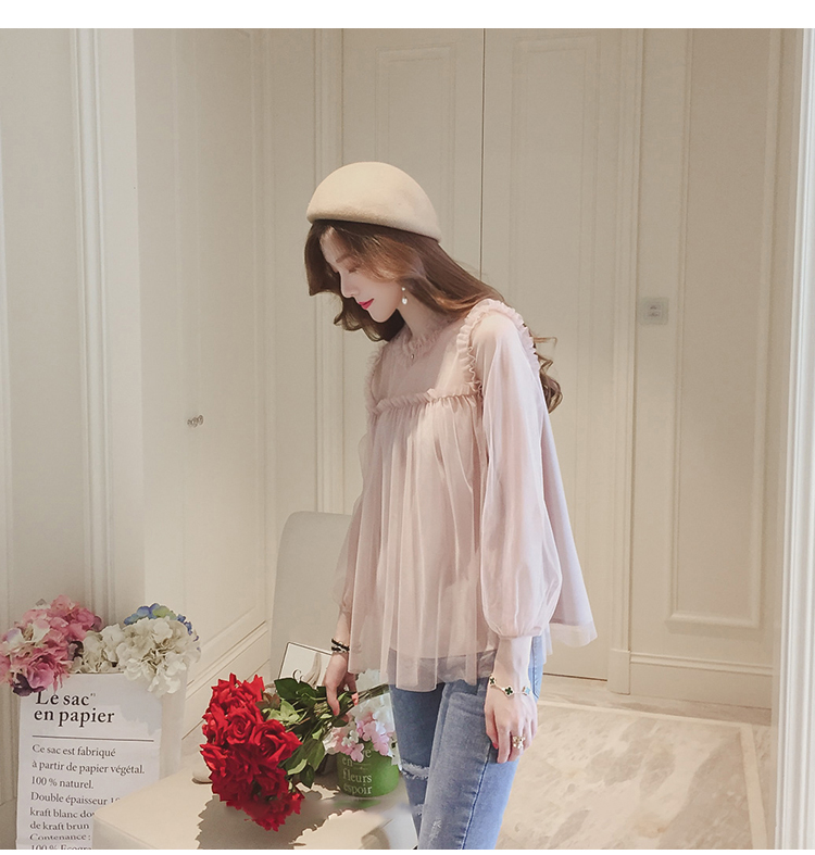 NEW FASHION LADY GIRL Blouse Microera Black Beige 