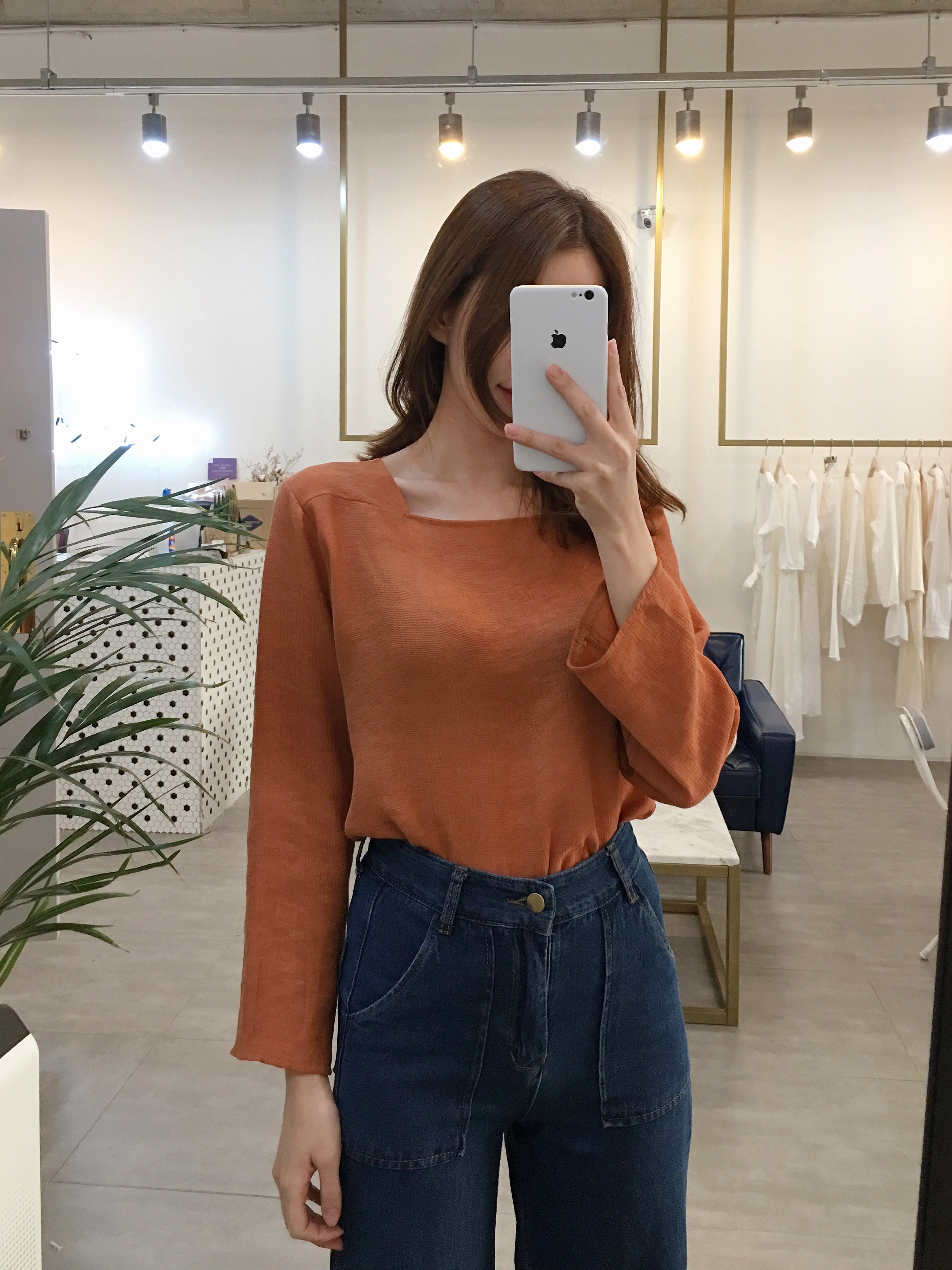 NEW FASHION LADY GIRL Blouse Fall Square Neck Long