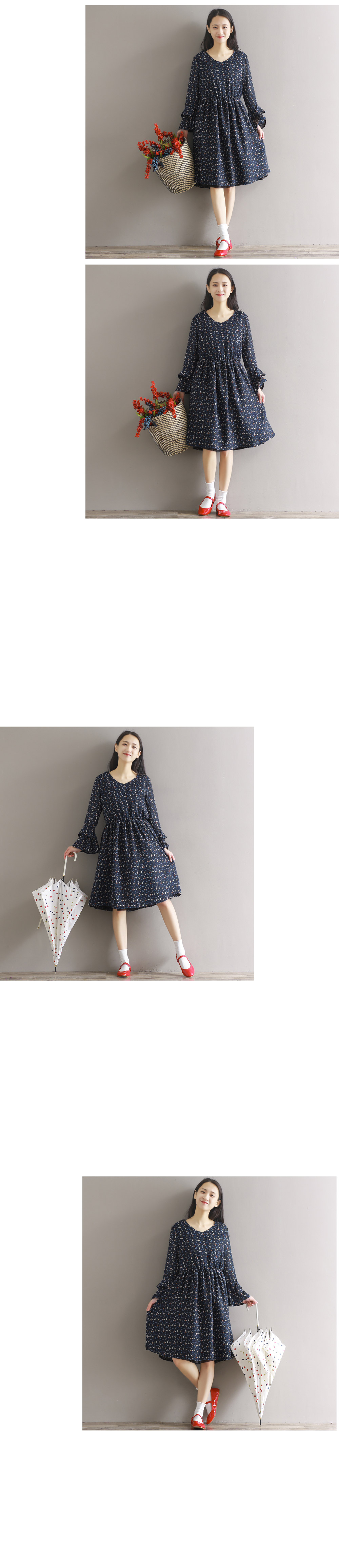 Frilly Chiffon Flower Fall Dress 30 Women's 2-p