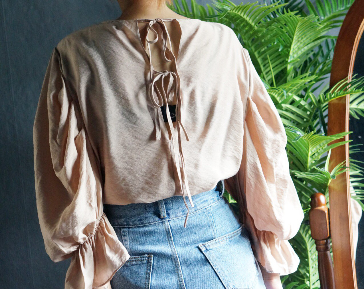 NEW FASHION LADY GIRL Blouse Ribbon Puff Blouse