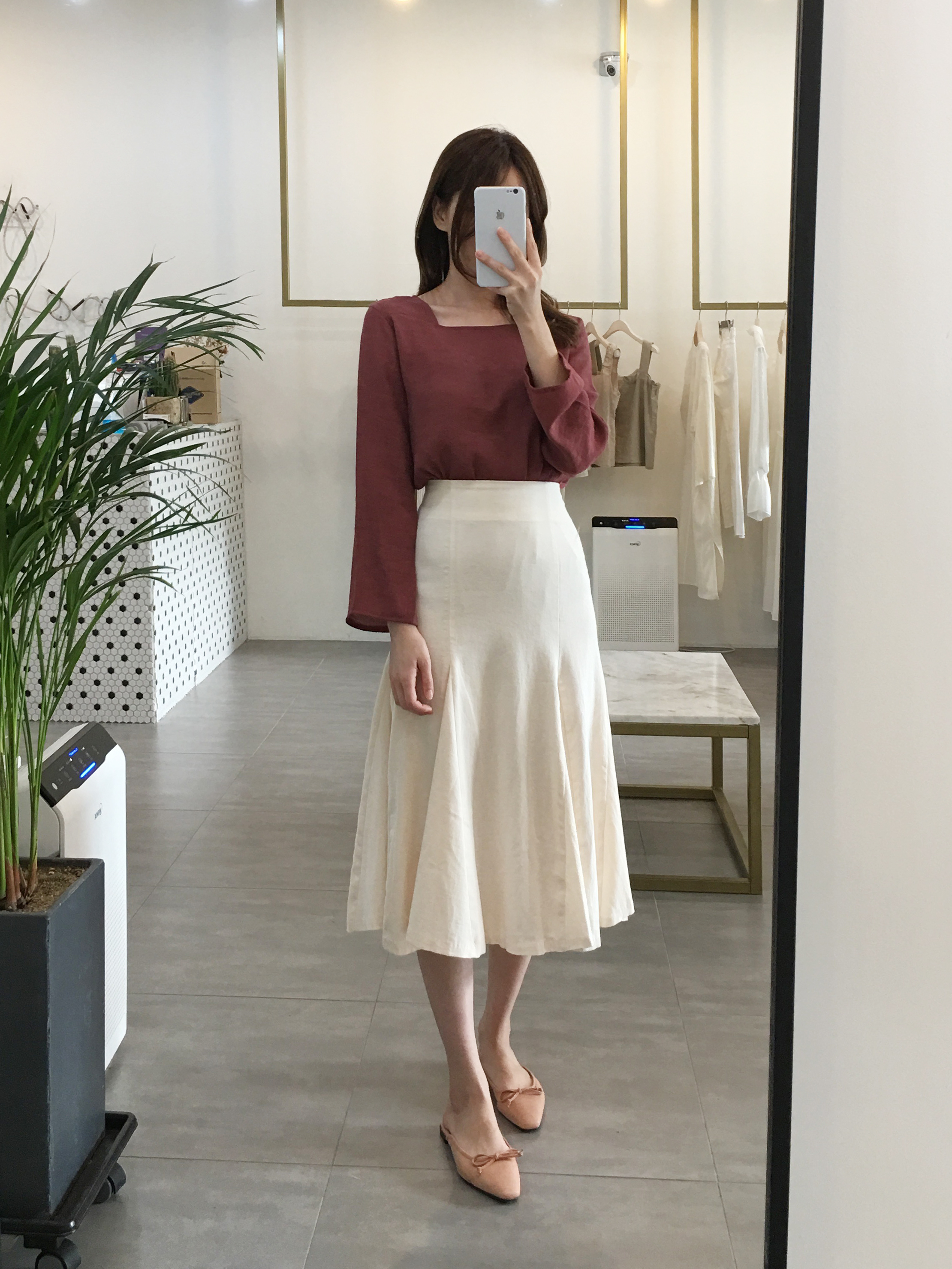 NEW FASHION LADY GIRL Blouse Fall Square Neck Long