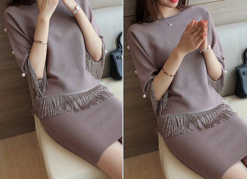 Knit two-piece suit for a special occasion