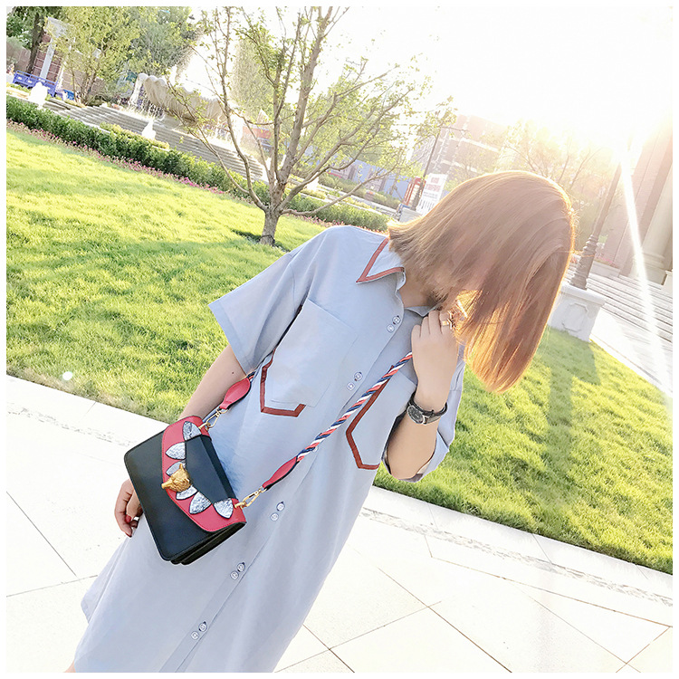 New Unique Pattern Cross Mini Bag White Woman Bag 