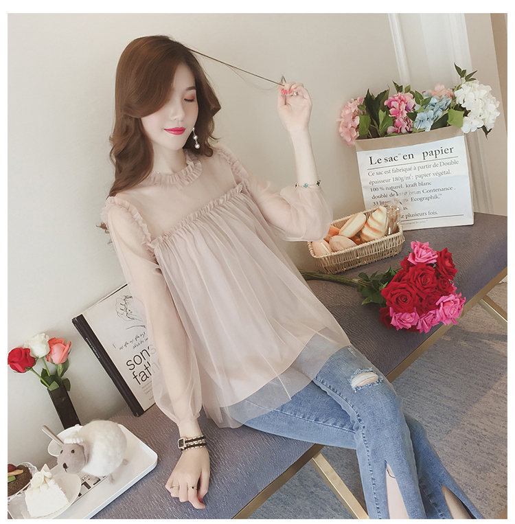 NEW FASHION LADY GIRL Blouse Microera Black Beige 