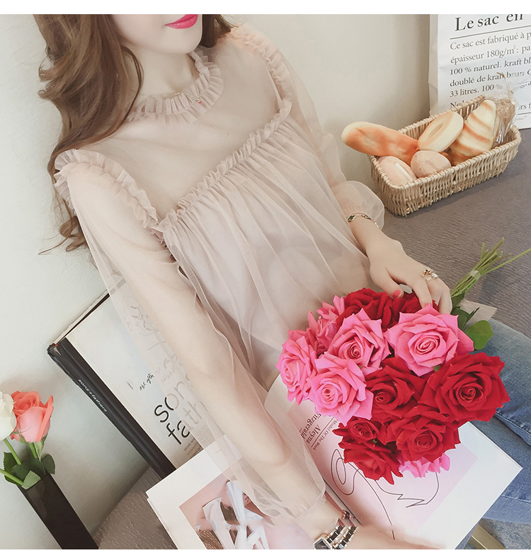 NEW FASHION LADY GIRL Blouse Microera Black Beige 