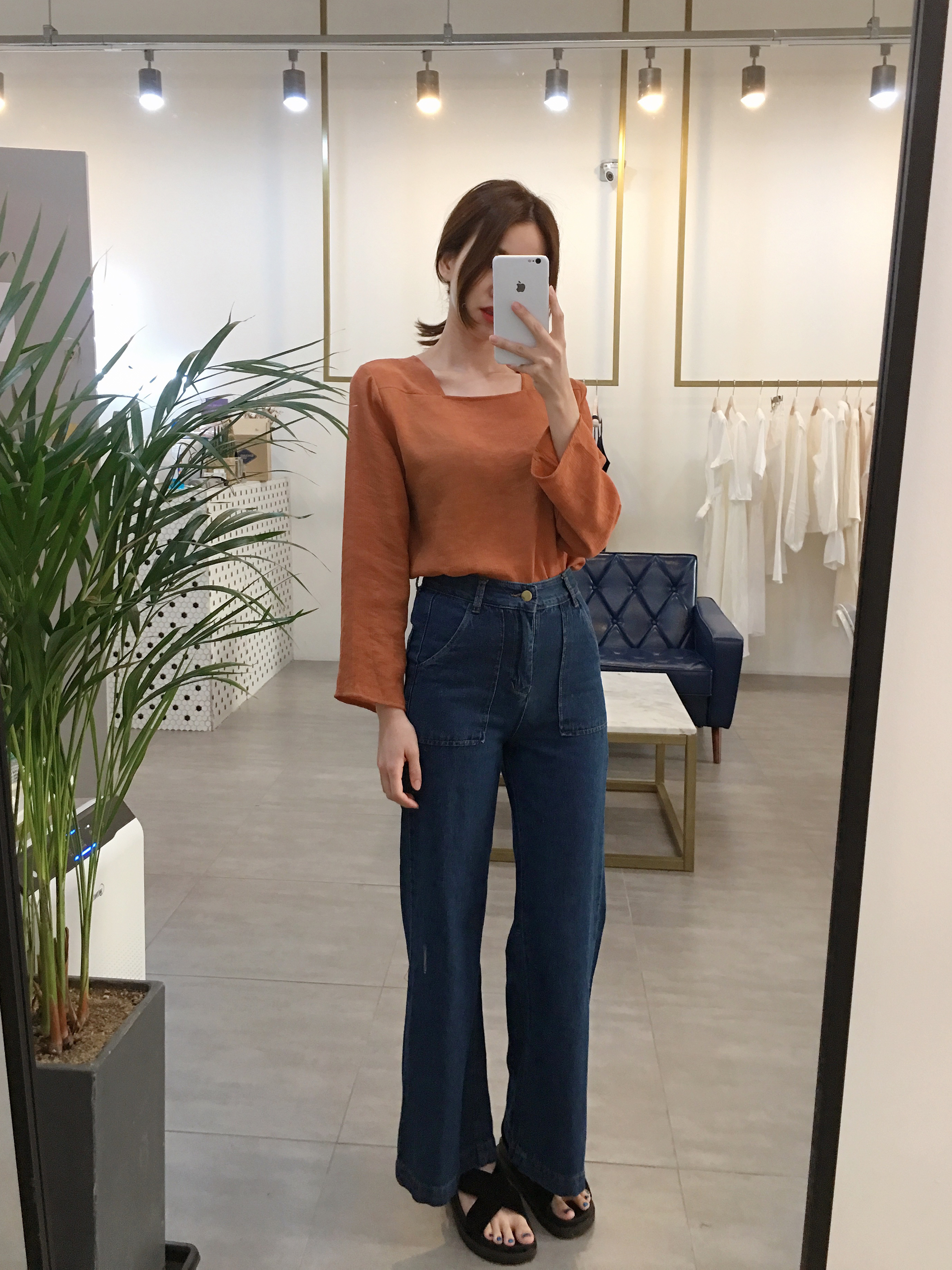 NEW FASHION LADY GIRL Blouse Fall Square Neck Long