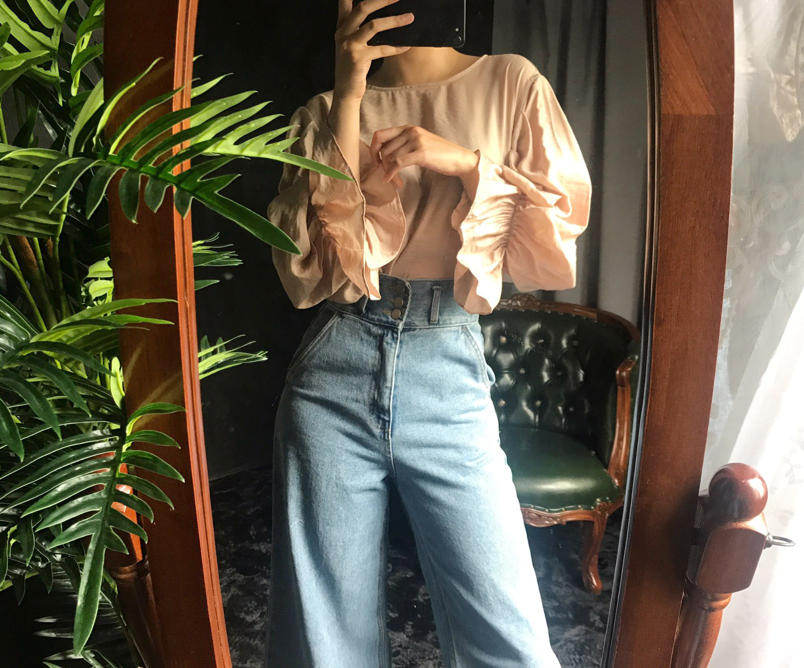 NEW FASHION LADY GIRL Blouse Ribbon Puff Blouse