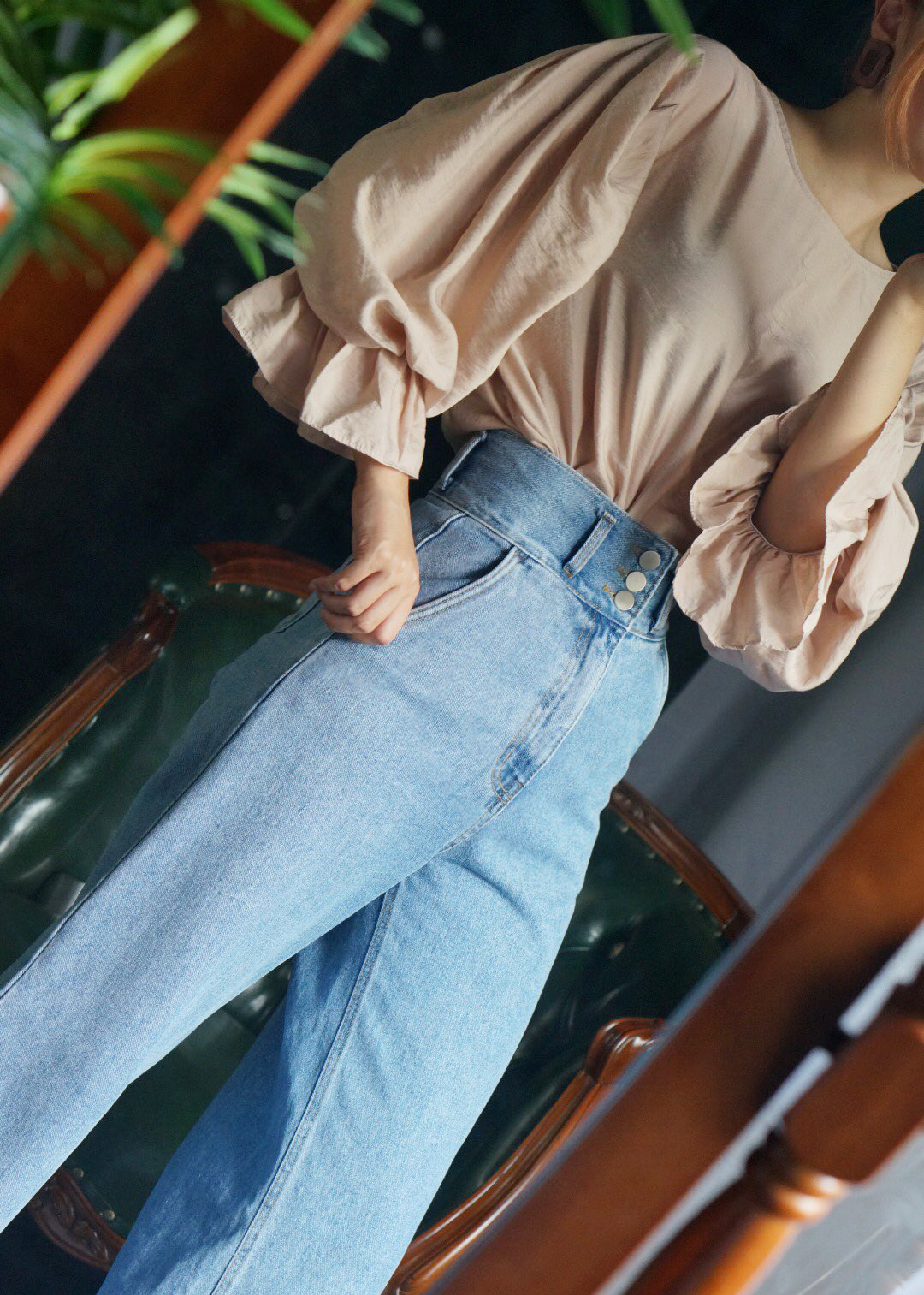 NEW FASHION LADY GIRL Blouse Ribbon Puff Blouse