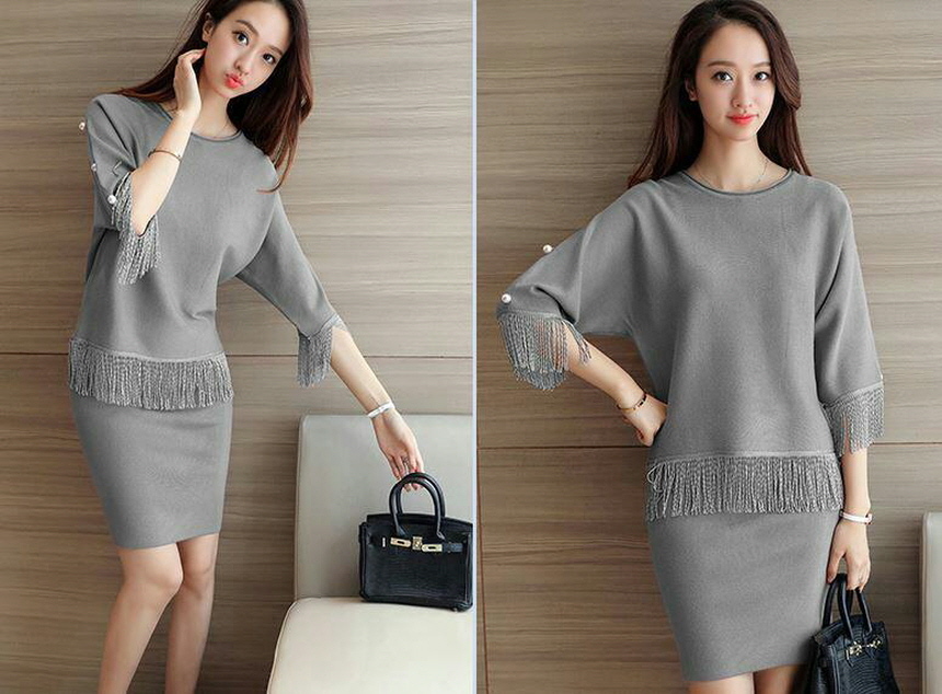 Knit two-piece suit for a special occasion