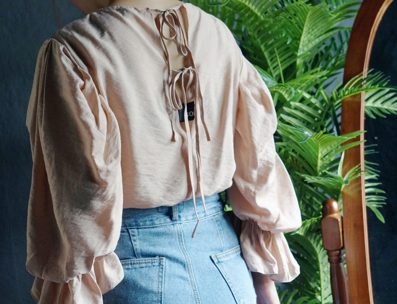 NEW FASHION LADY GIRL Blouse Ribbon Puff Blouse