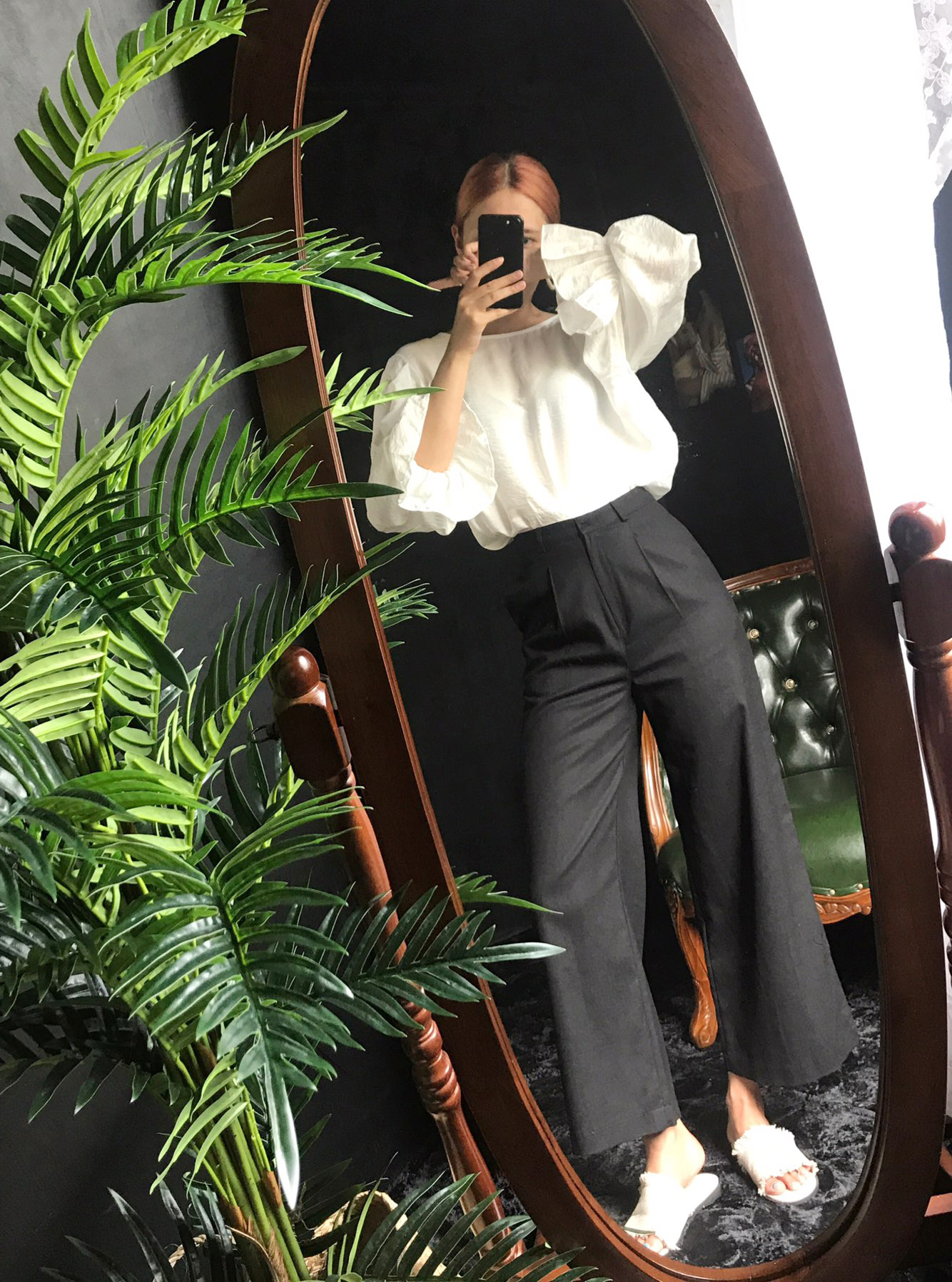 NEW FASHION LADY GIRL Blouse Ribbon Puff Blouse