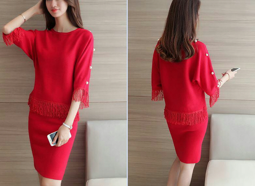 Knit two-piece suit for a special occasion