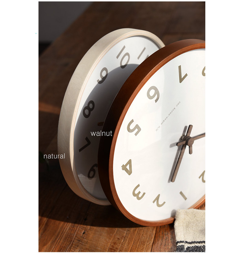 300 Pai Wood White Quiet Wall Clock 2style Walnut 
