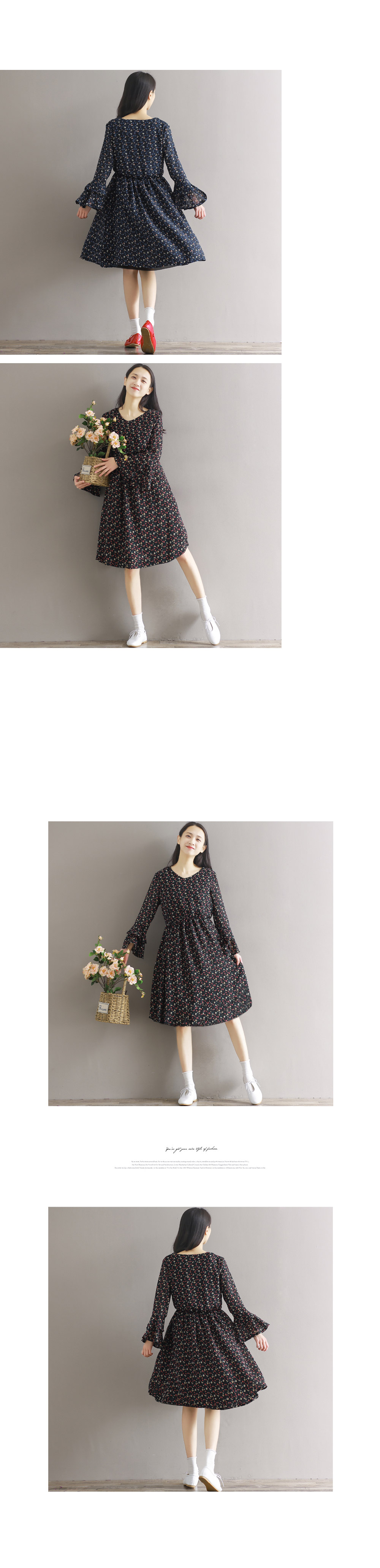 Frilly Chiffon Flower Fall Dress 30 Women's 2-p