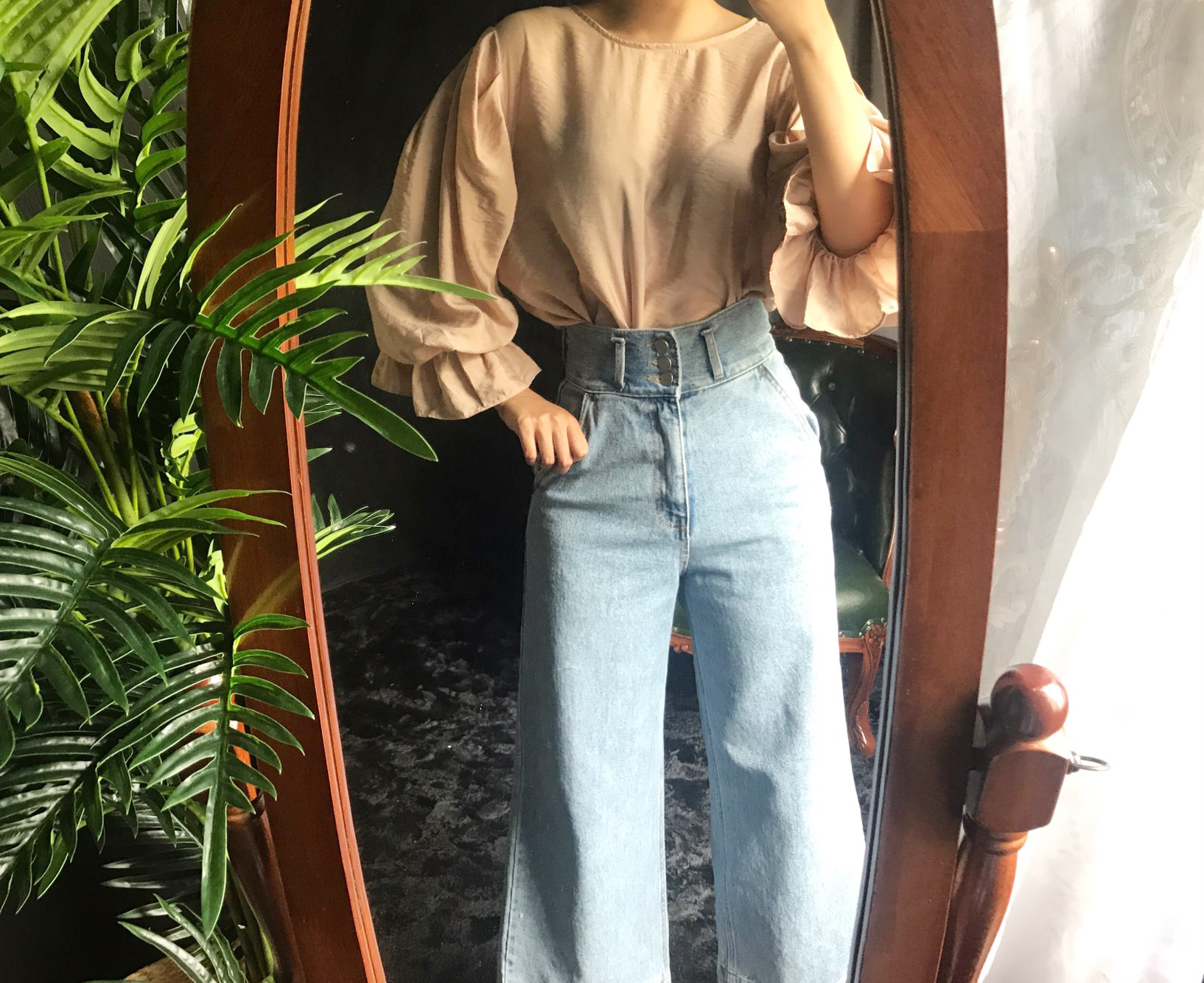 NEW FASHION LADY GIRL Blouse Ribbon Puff Blouse