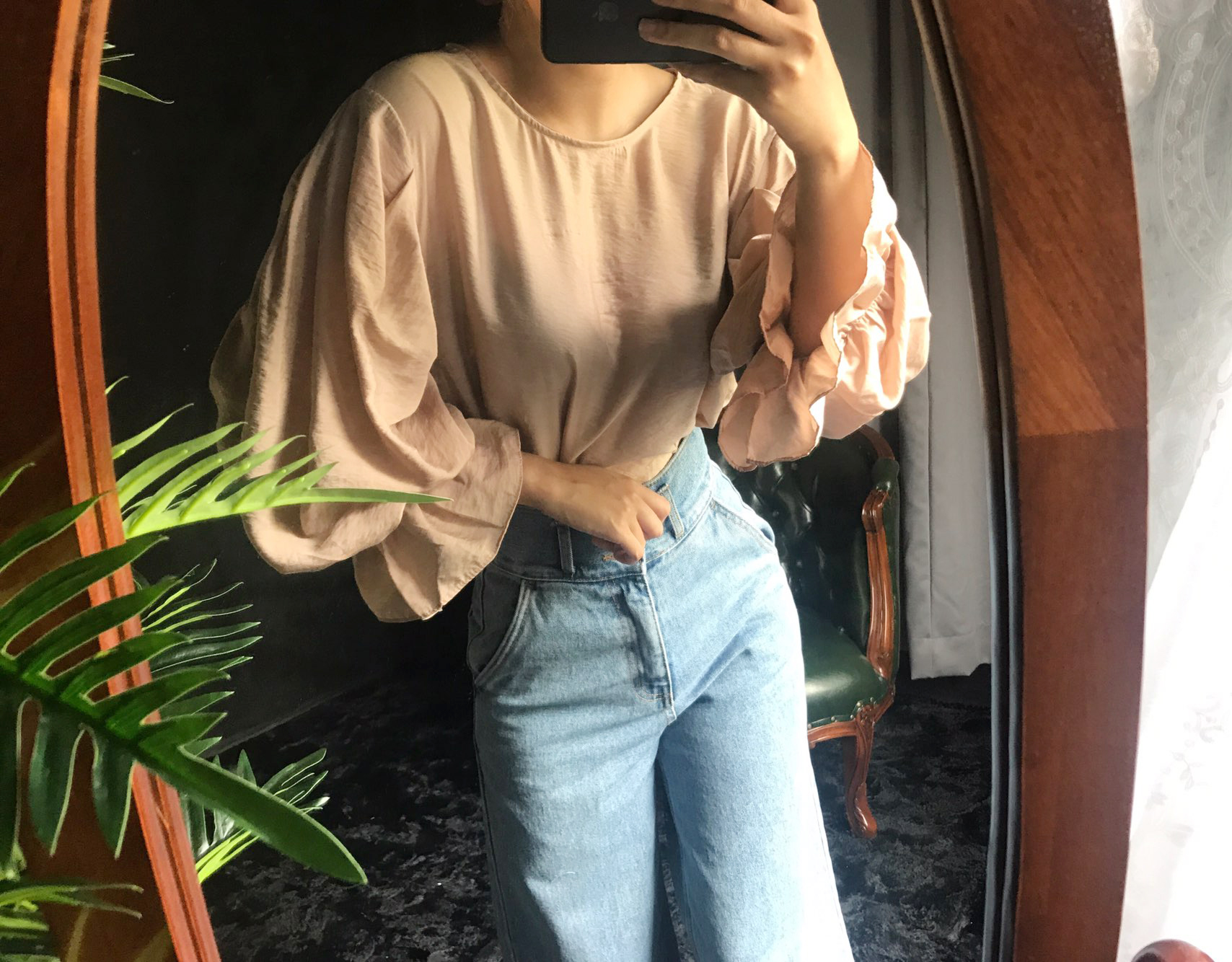 NEW FASHION LADY GIRL Blouse Ribbon Puff Blouse