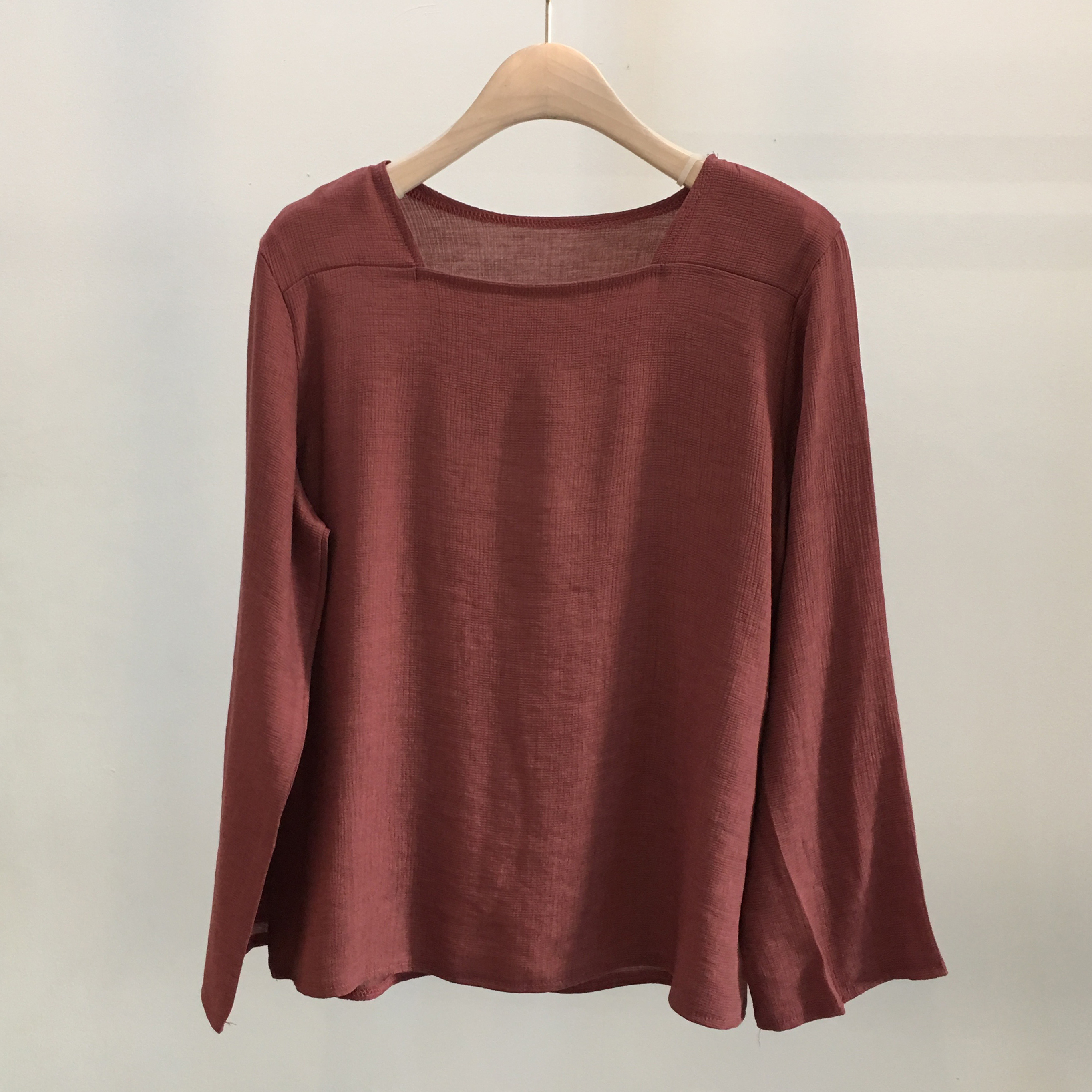 NEW FASHION LADY GIRL Blouse Fall Square Neck Long