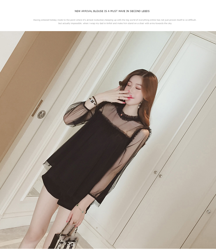 NEW FASHION LADY GIRL Blouse Microera Black Beige 